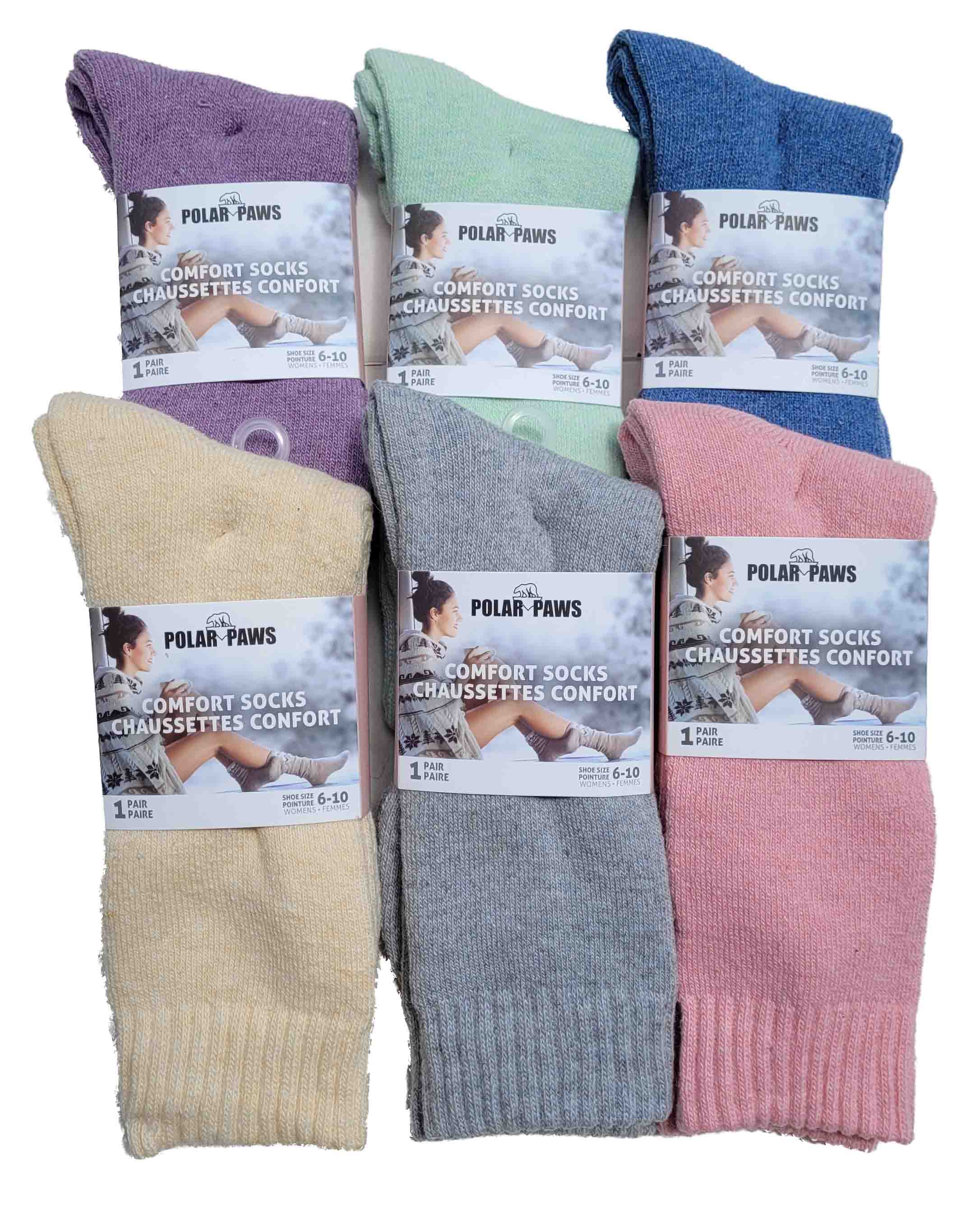 Ladies Thermal Sock - Pastel Colours - Click Image to Close